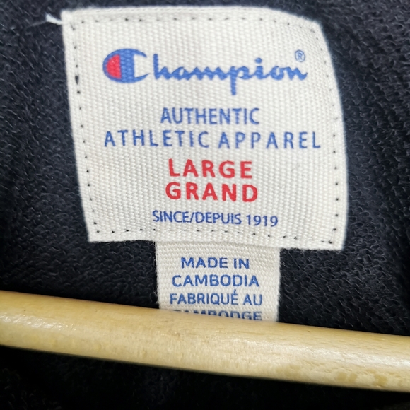 CHAMPION Black Hoodie Size Large - Picture 3 of 6